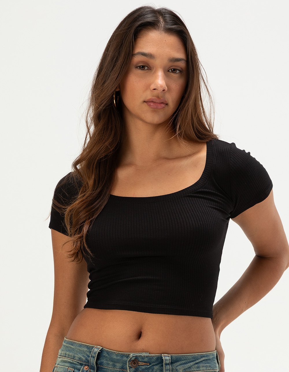 HEART & HIPS Womens Scoop Neck Top