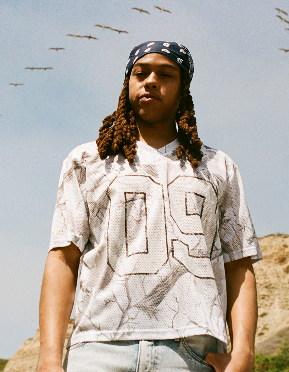 RSQ Mesh Boxy Football Jersey - GRAY