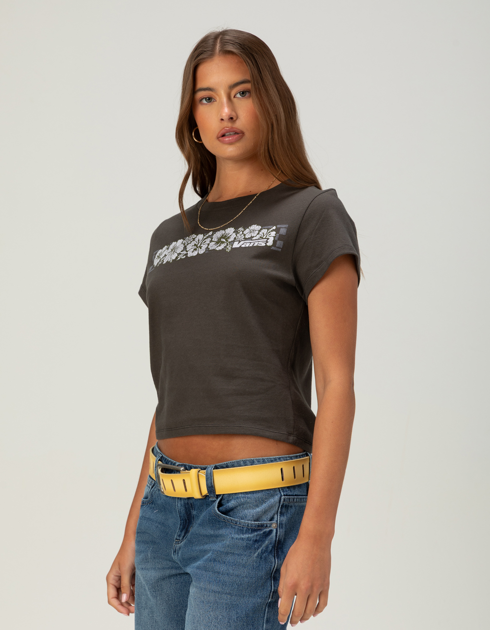 VANS Anthers Womens Baby Tee - BLACK RINSE