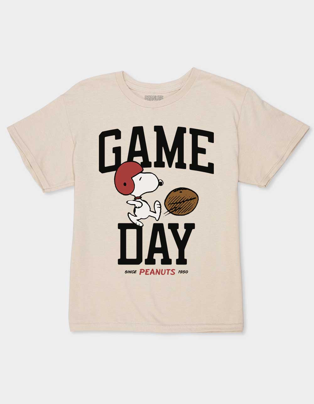 PEANUTS Game Day Football Unisex Kids Tee - SAND
