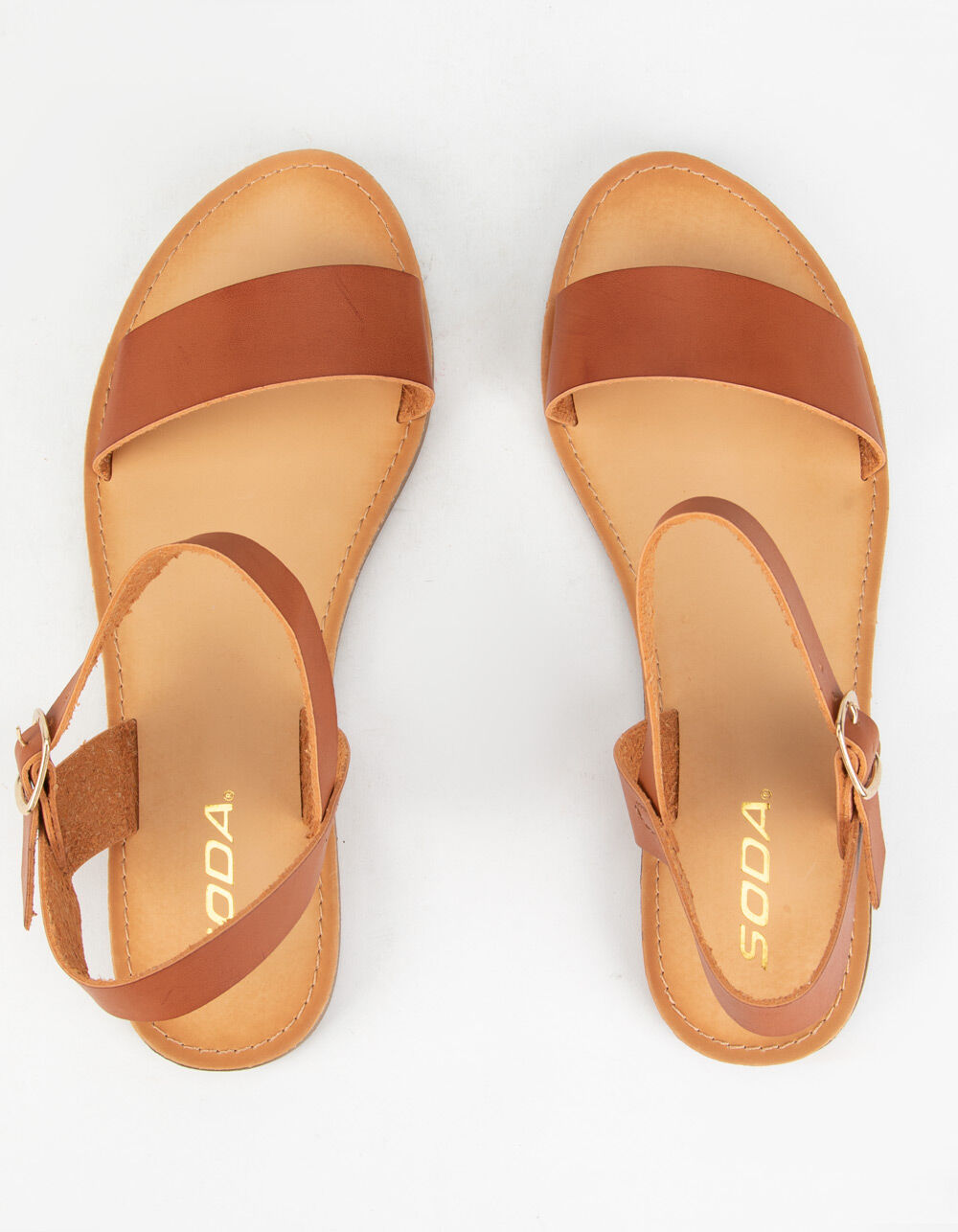 SODA Ankle Strap Womens Tan Sandals image number 4