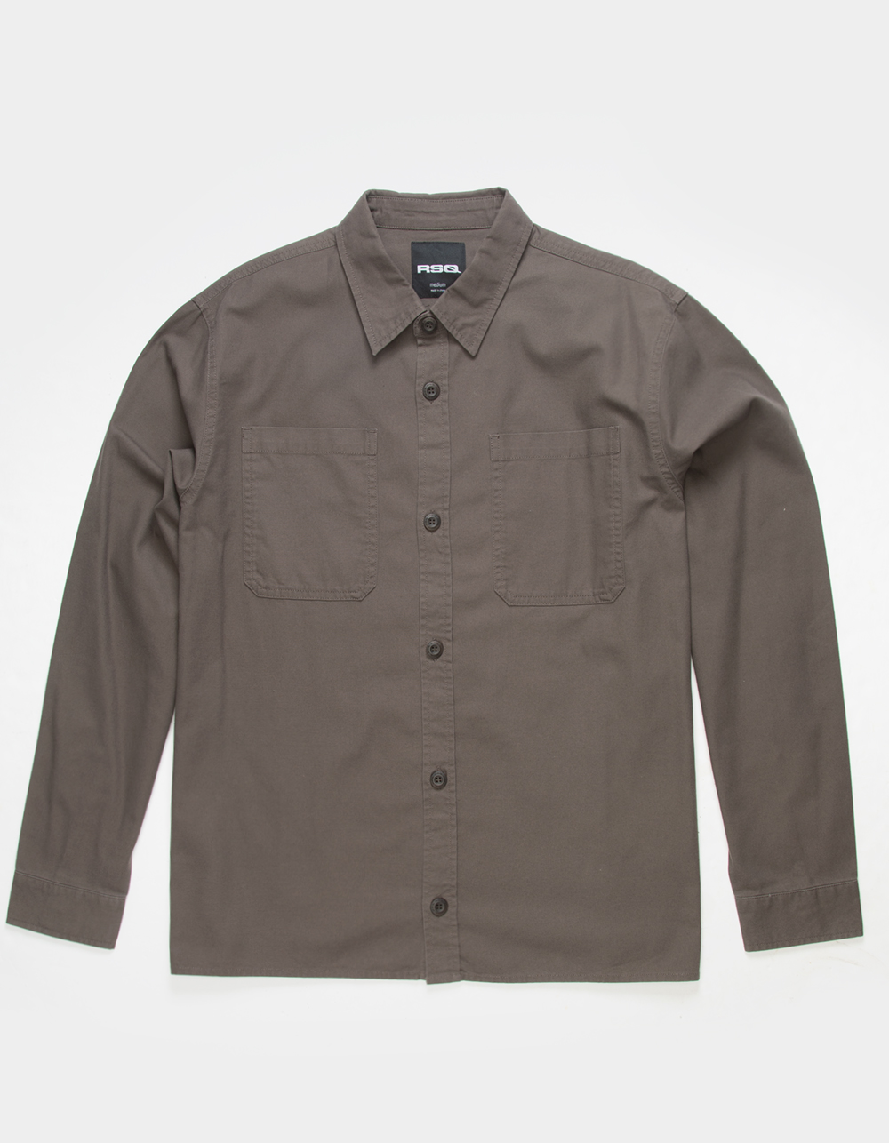 RSQ Mens Canvas Button Up Shirt - GRAY | Tillys