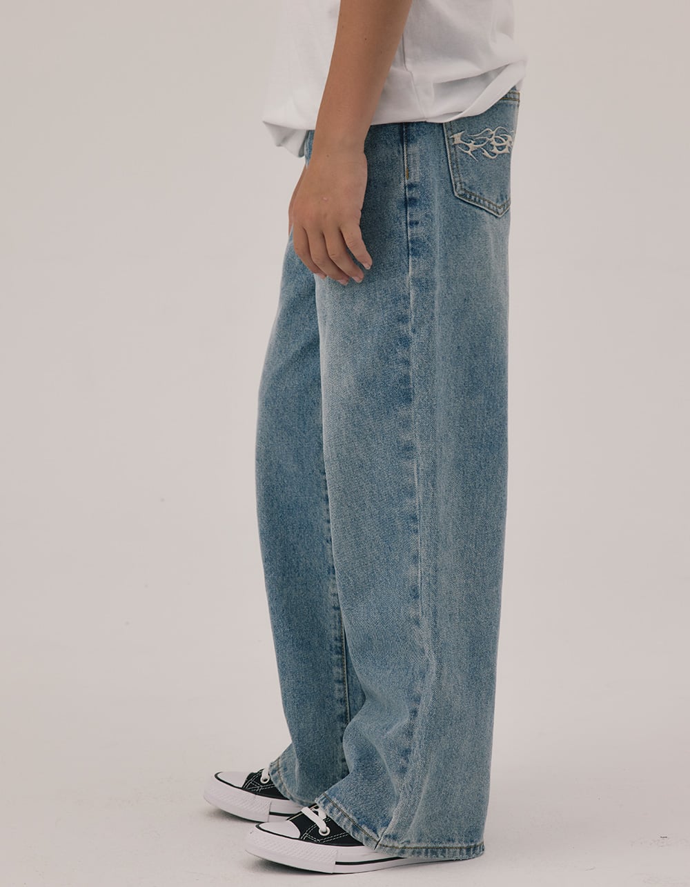 RSQ Boys Extra Baggy Embroidered Jeans
