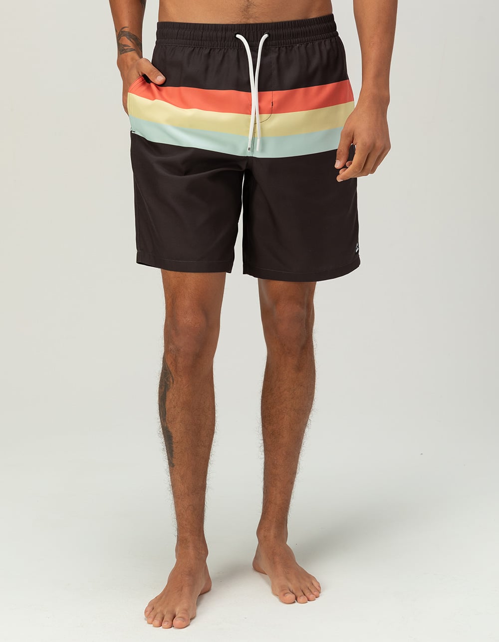 BILLABONG Shorey Print Mens Swim Trunks - BLACK COMBO