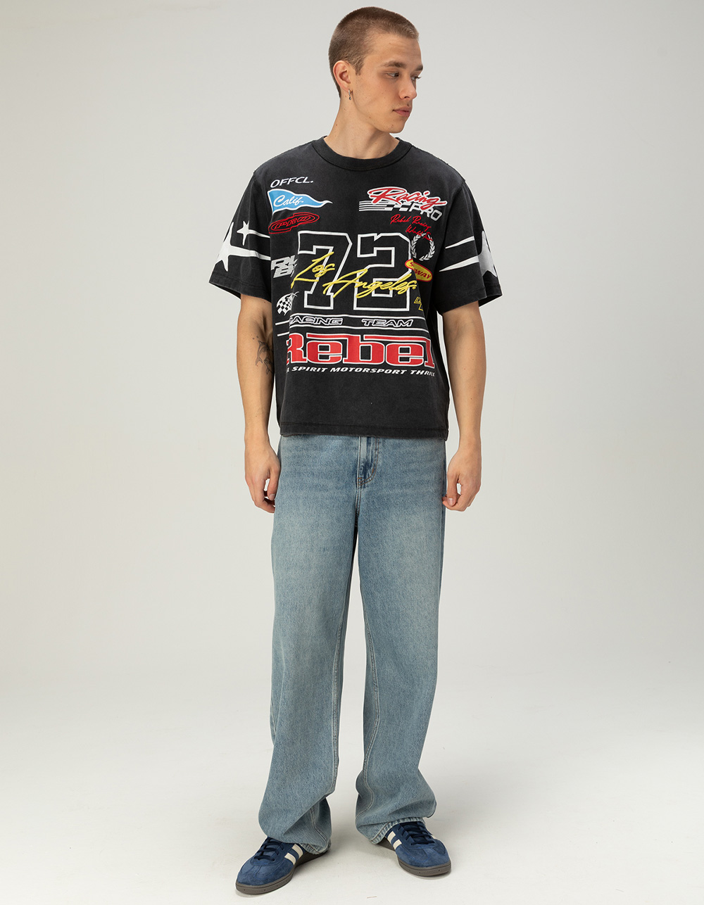 RSQ Mens Moto Boxy Tee - MULTI