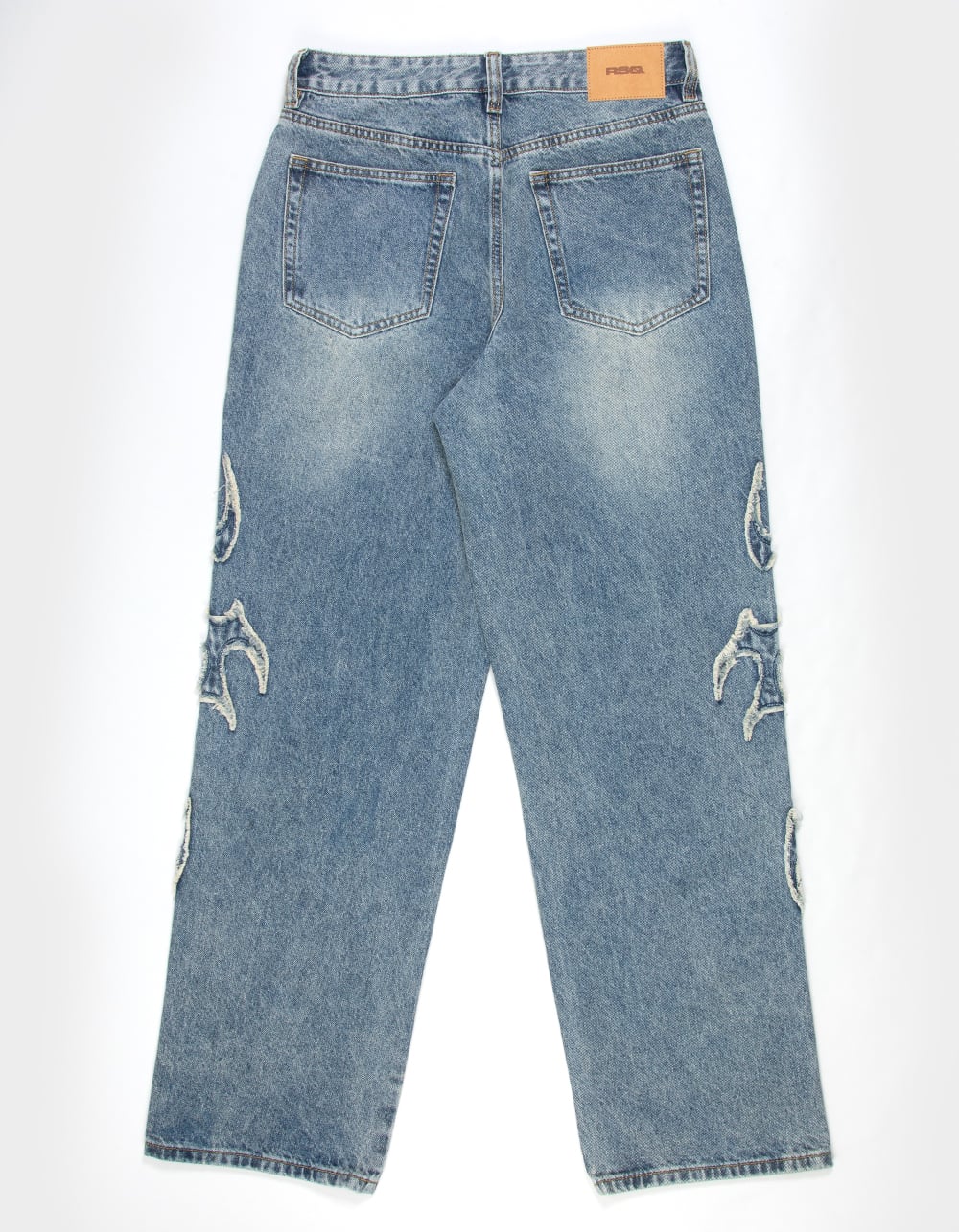 RSQ Applique Mens Baggy Jeans - TINTED DENIM