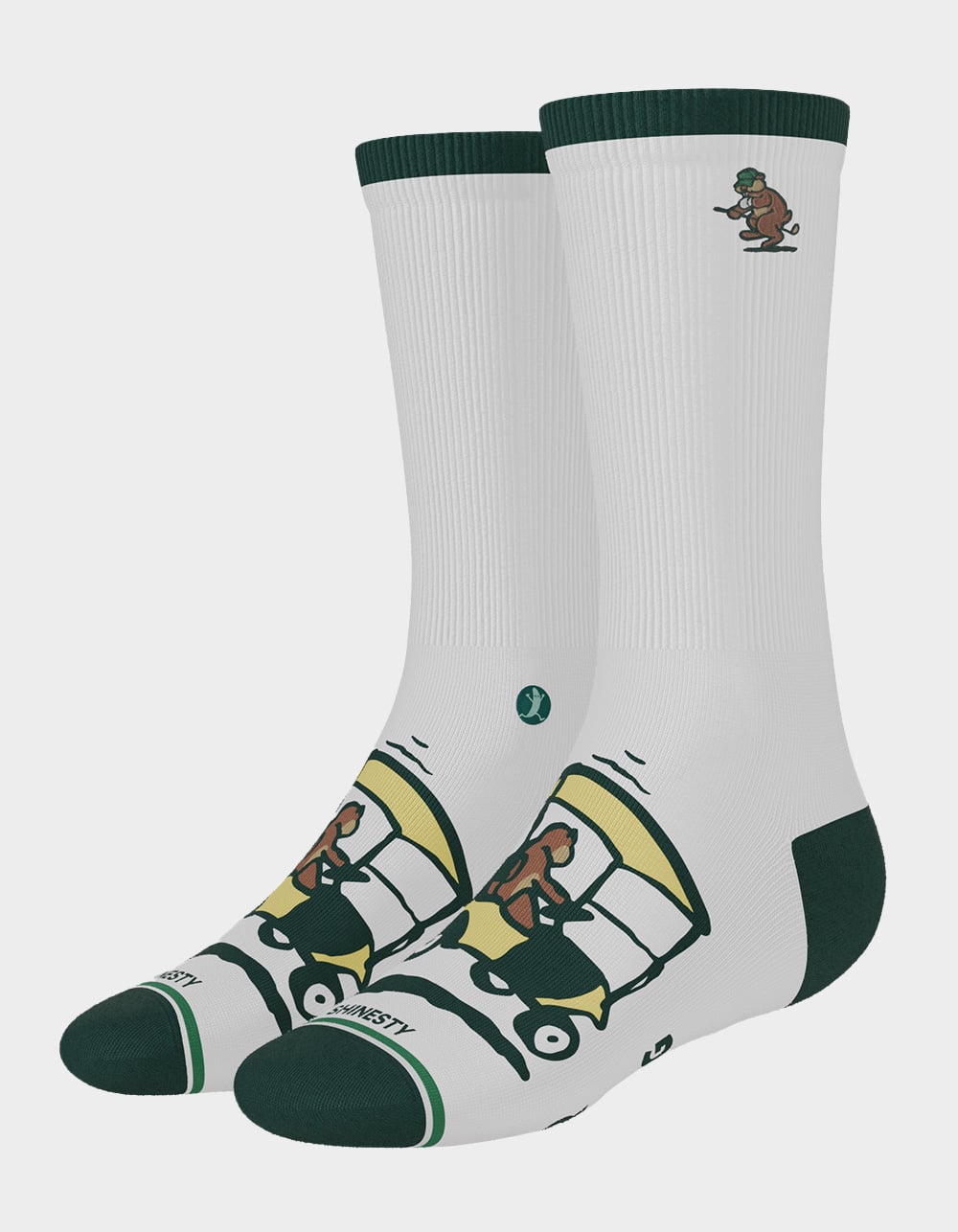 SHINESTY Golpher Golf Golpher Mens Crew Socks - GREEN COMBO