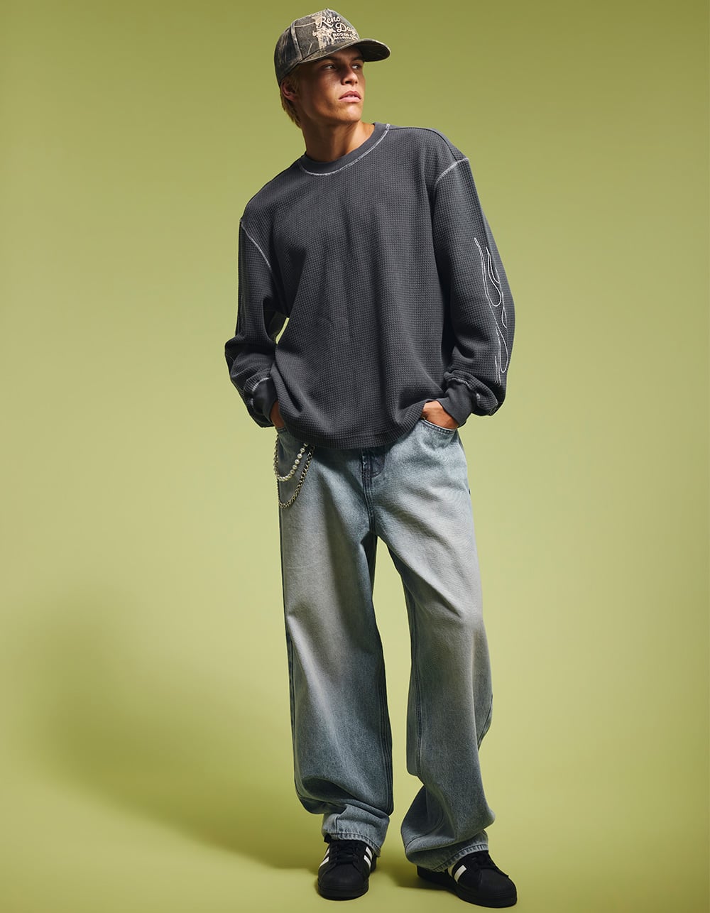 RSQ Patches Mens Extra Baggy Jeans - LIGHT BLUE