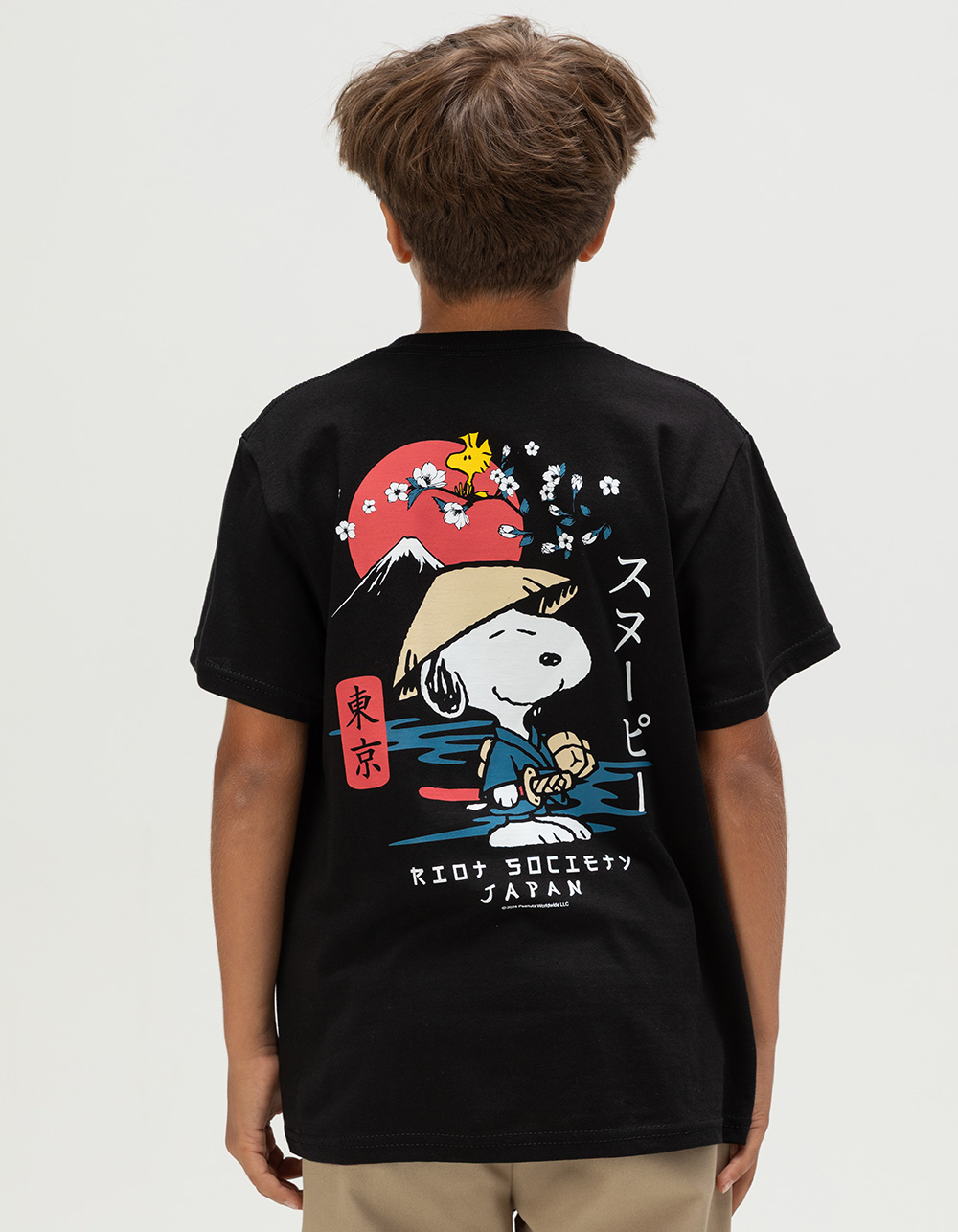 RIOT SOCIETY x Peanuts Samurai Boys Tee - BLACK