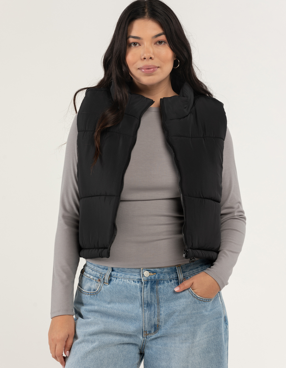 Instant Confidence Crop Puffer Vest - Black **RESTOCK COMING**