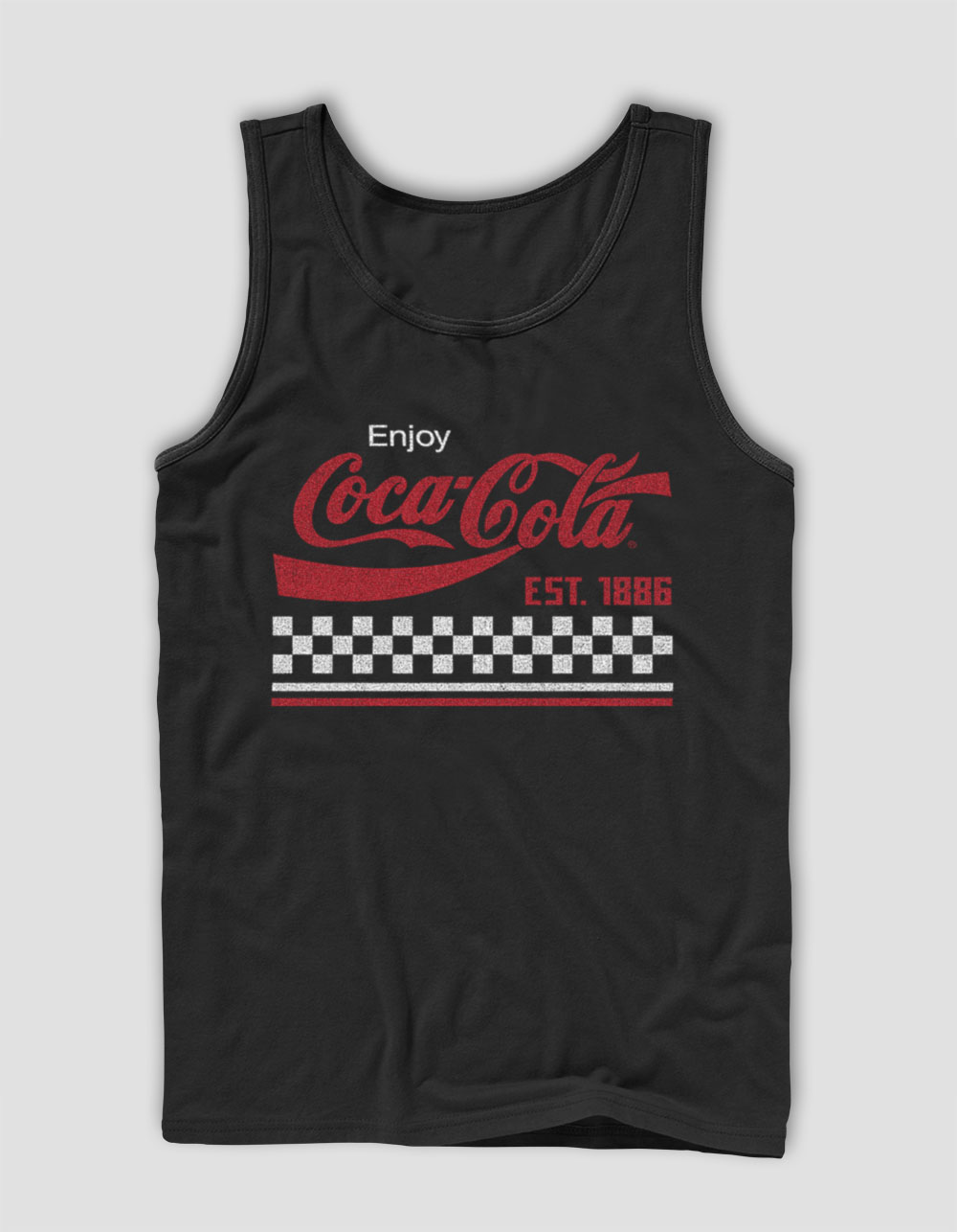 COCACOLA Coke Checker Stripe Unisex Tank Top BLACK Tillys