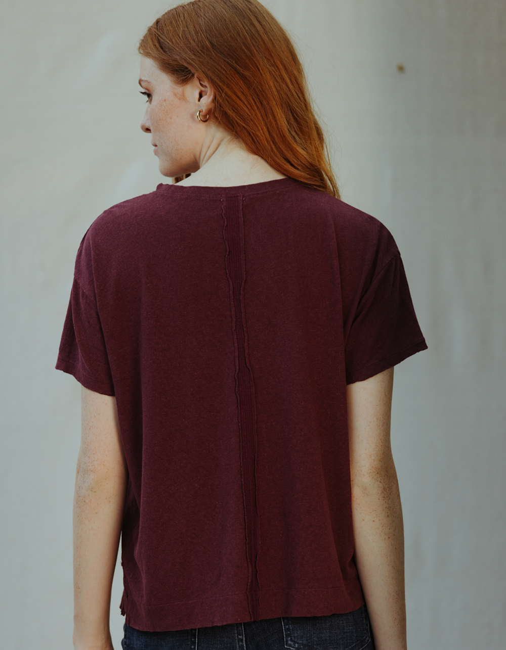 WEST OF MELROSE Womens Slub Tee BURGUNDY Tillys