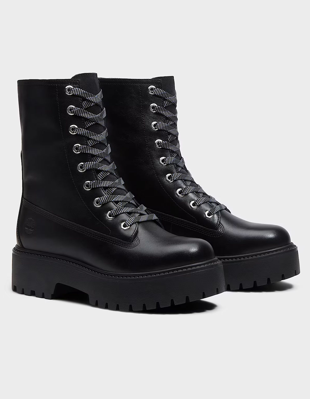 TIMBERLAND Stone Street Womens Fold Over Platform Boots - BLACK