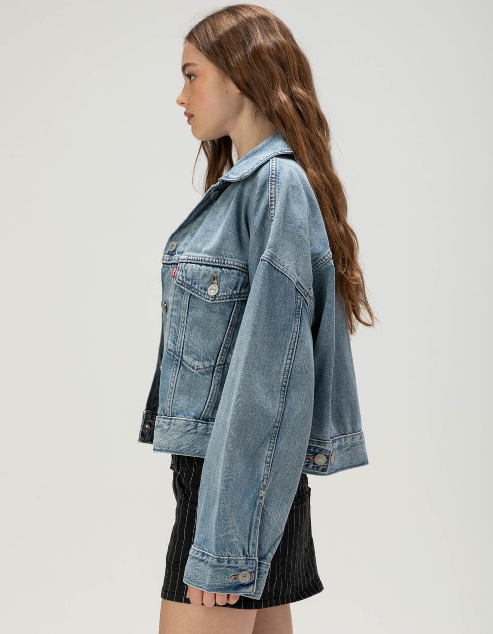 LEVI'S Premium Womens Crop Trucker Jacket - Sunny Season MED BLAST