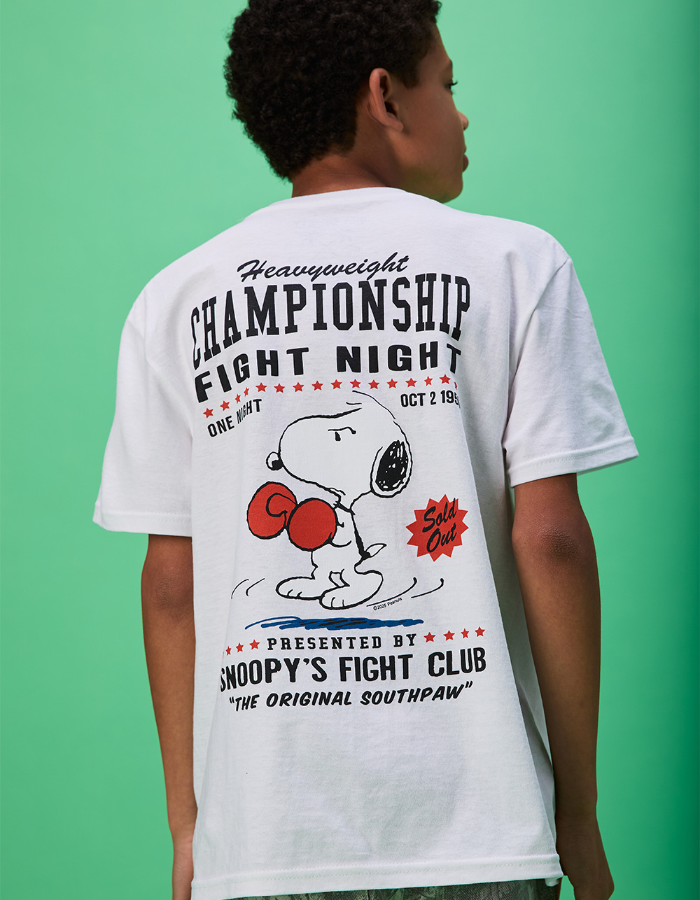 RIOT SOCIETY x Peanuts Snoopy's Fight Club Boys Tee - WHITE