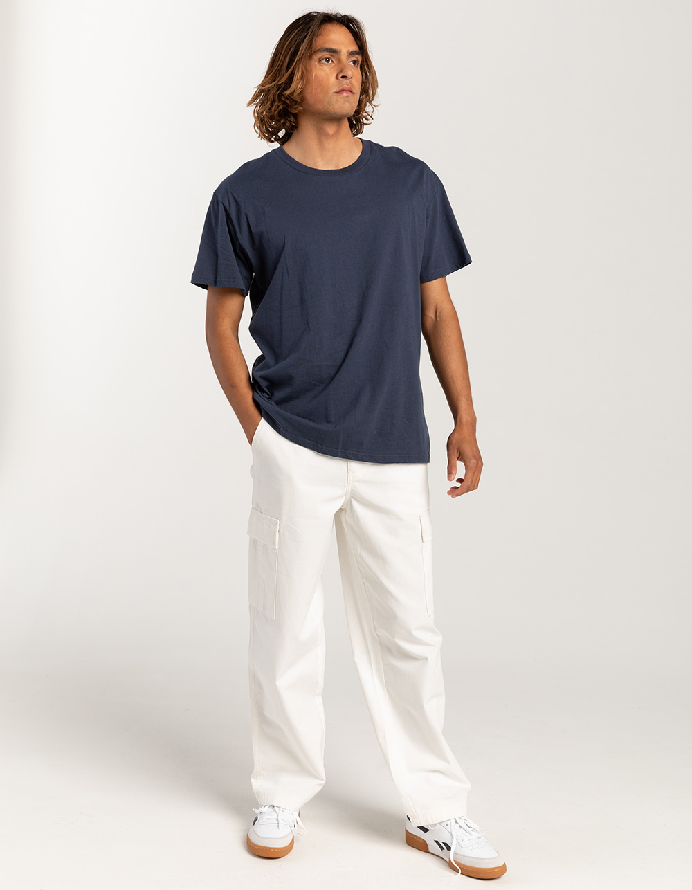 RSQ Mens Loose Cargo Pants - OFF WHITE