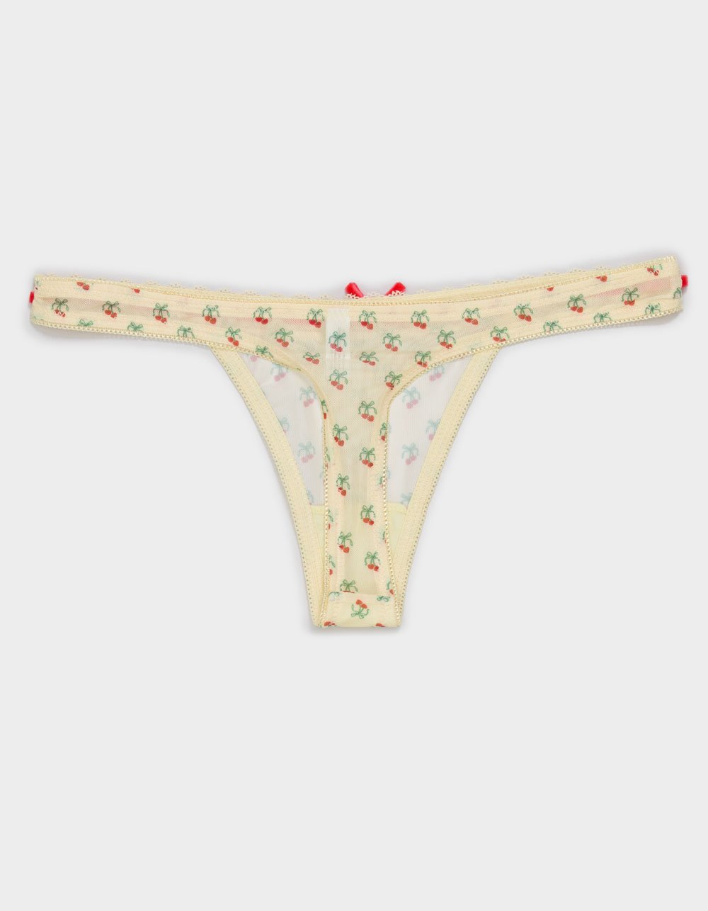 FULL TILT Lace Trim Thong - RED COMBO