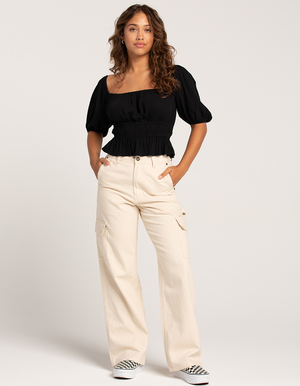 ROXY Womens Lefty Cargo Pants - OFF WHITE