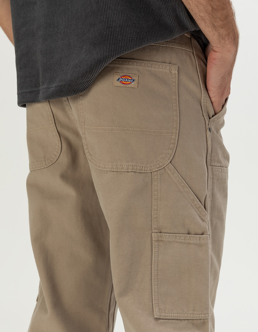 DICKIES Canvas Double Knee Mens Carpenter Pants - KHAKI