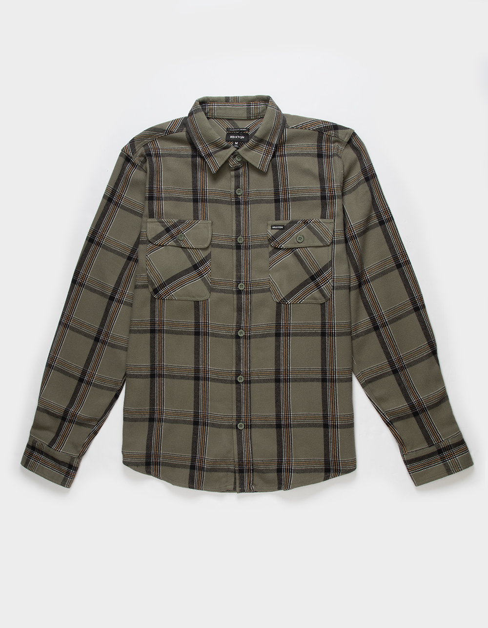 BRIXTON Bowery Stretch Mens Flannel - OLIVE | Tillys