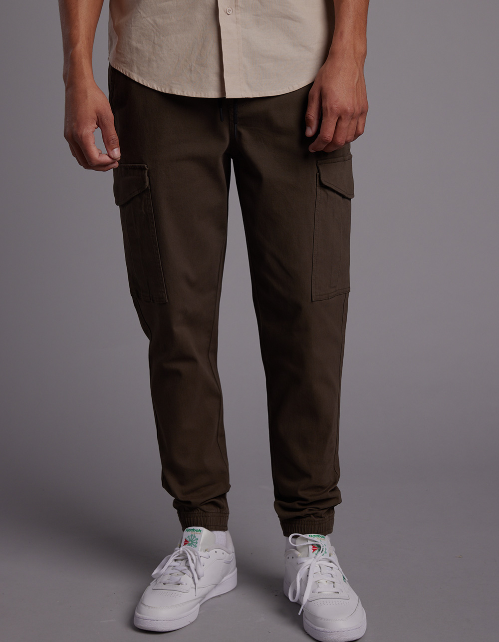 RSQ Mens Twill Cargo Jogger Pants OLIVE Tillys