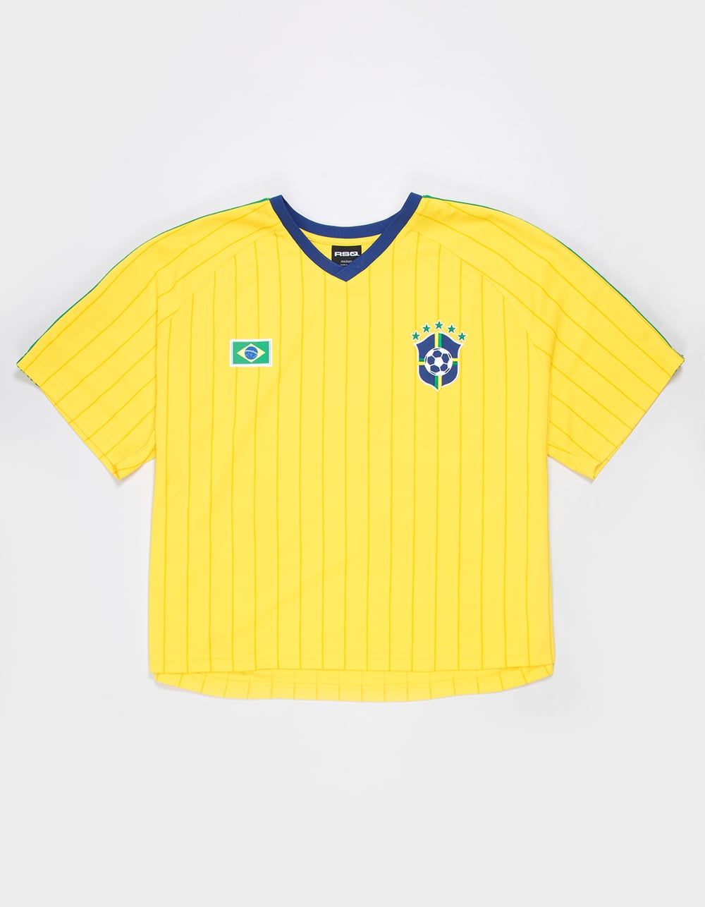 RSQ Mens Brazil Baggy Crop Soccer Jersey - YELLOW