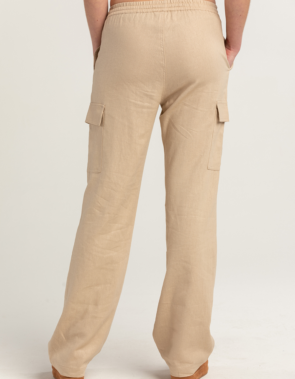 LOVE TREE Womens Linen Cargo Pants - KHAKI | Tillys