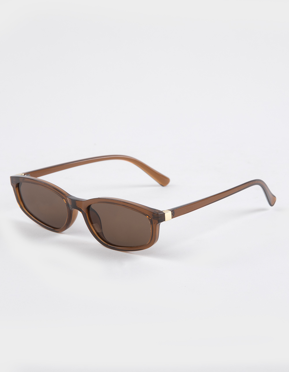 RSQ Rectangular Plastic Sunglasses - BROWN