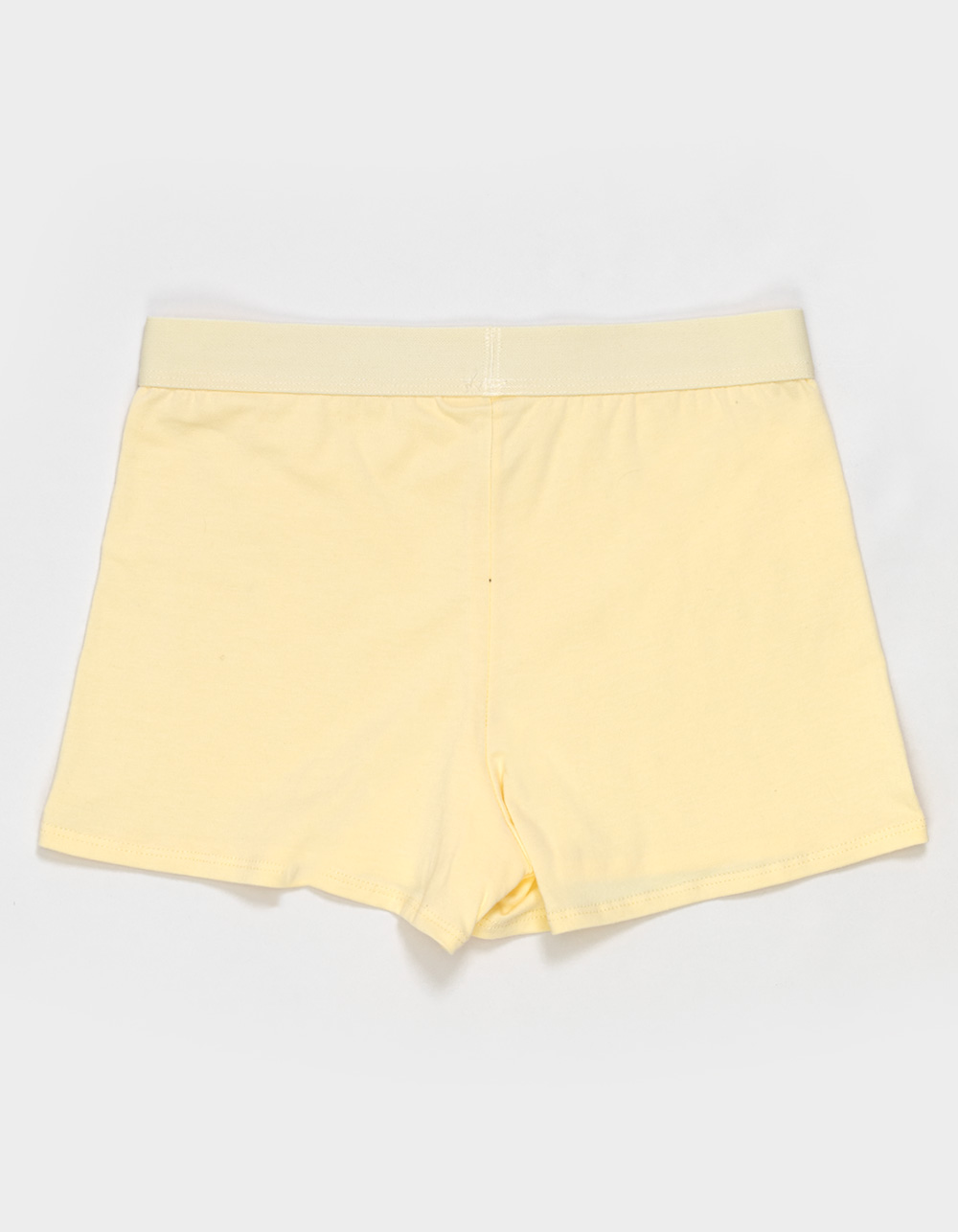 FULL TILT Waistband Cotton Boyshorts - LIGHT YELLOW