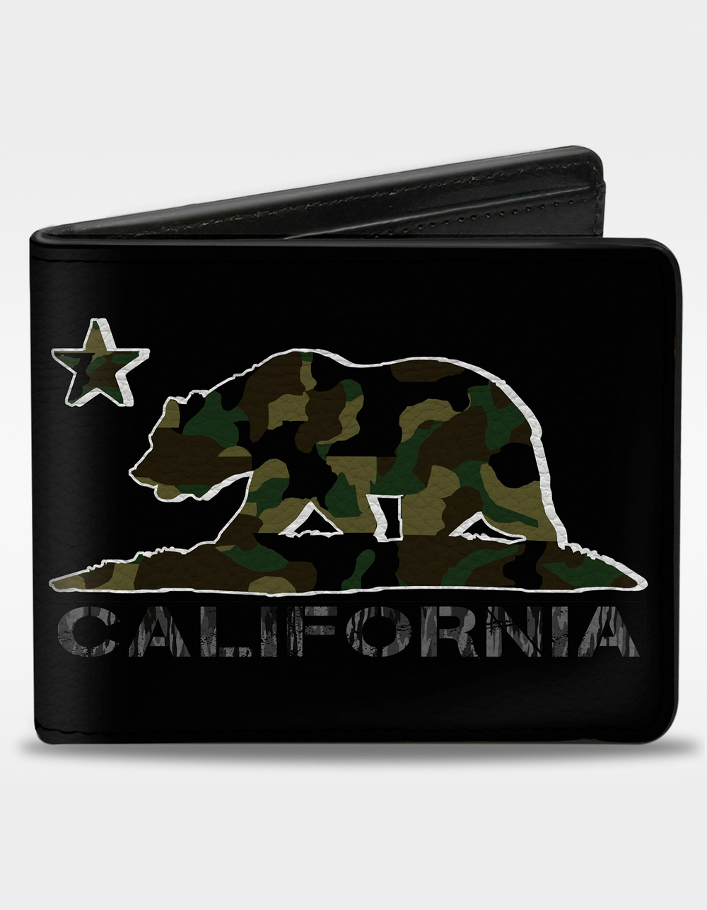 BUCKLE-DOWN California Flag Bear Bifold Wallet - MULTI