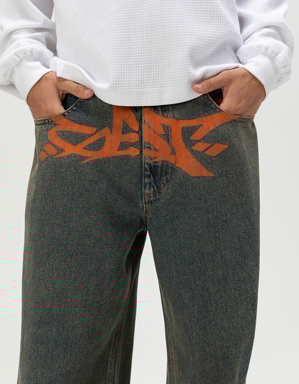 GAT Hazen Mens 30" Leg Opening Ultra Baggy Jeans - DIRTY DENIM