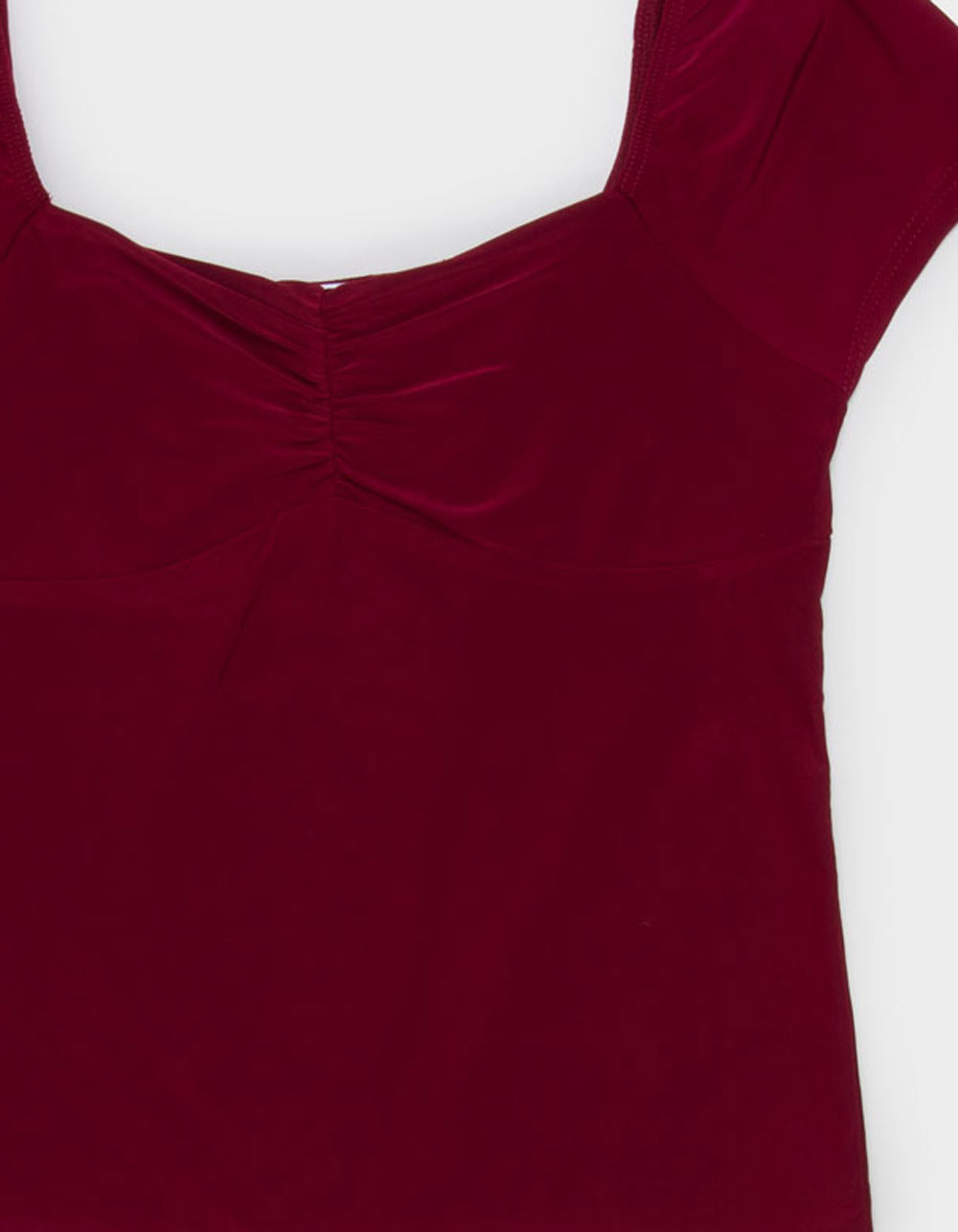 RSQ Girls Butter Soft Cinch Top - BURGUNDY