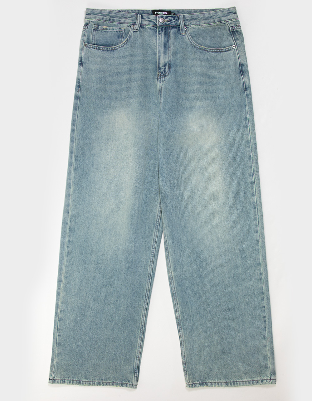 RSQ Mens Extra Baggy Embroidered Jeans - MEDIUM WASH
