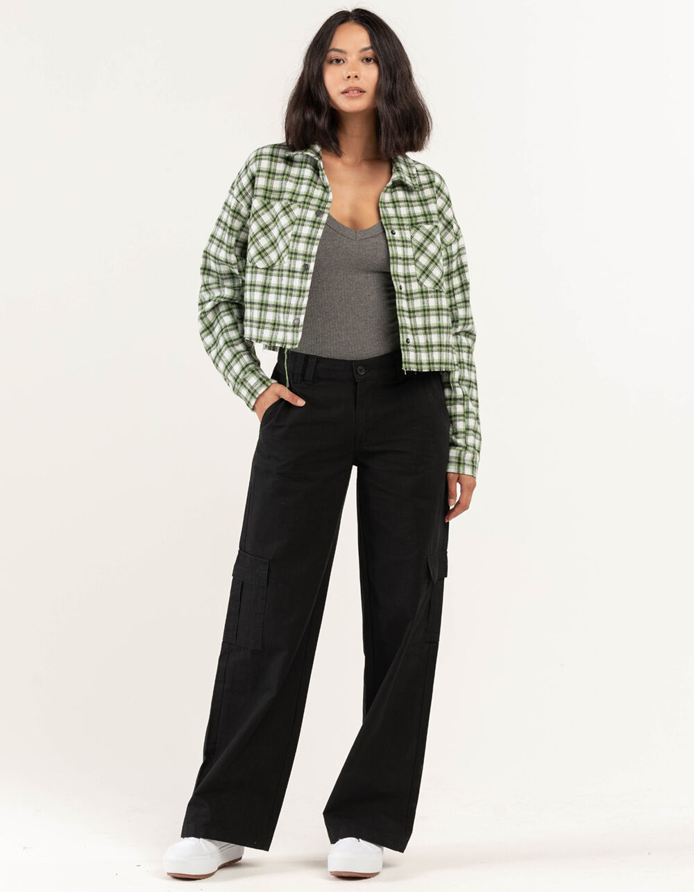 RSQ Womens Low Rise Cargo Pants BLACK Tillys