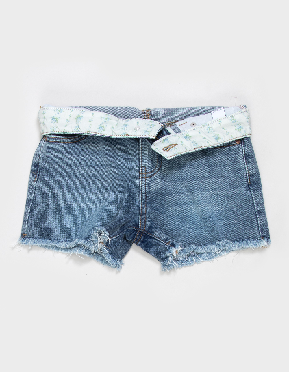 RSQ Girls Floral Waistband Shorts - Dark Wash