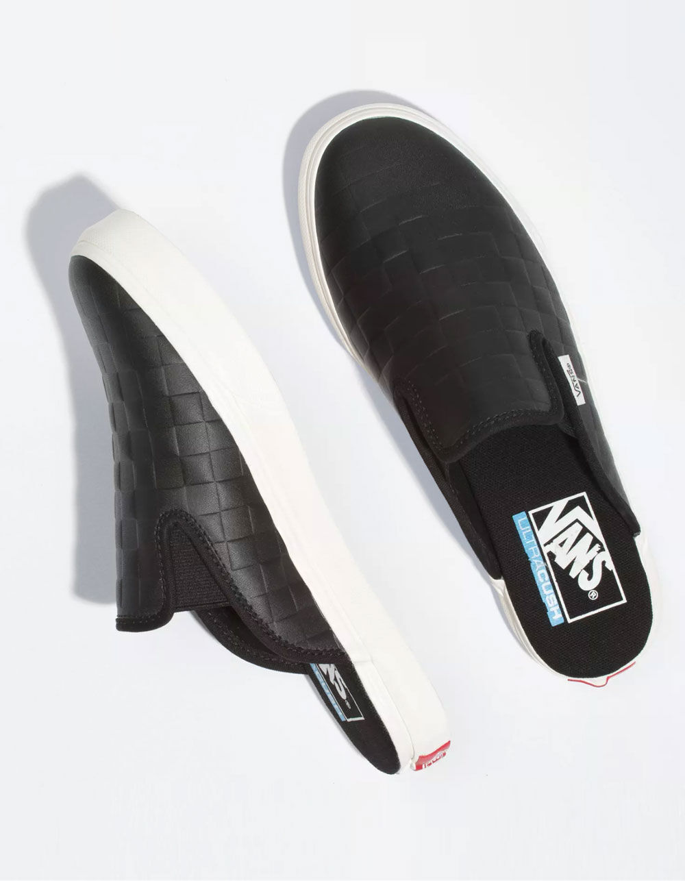 vans leather checkerboard mule