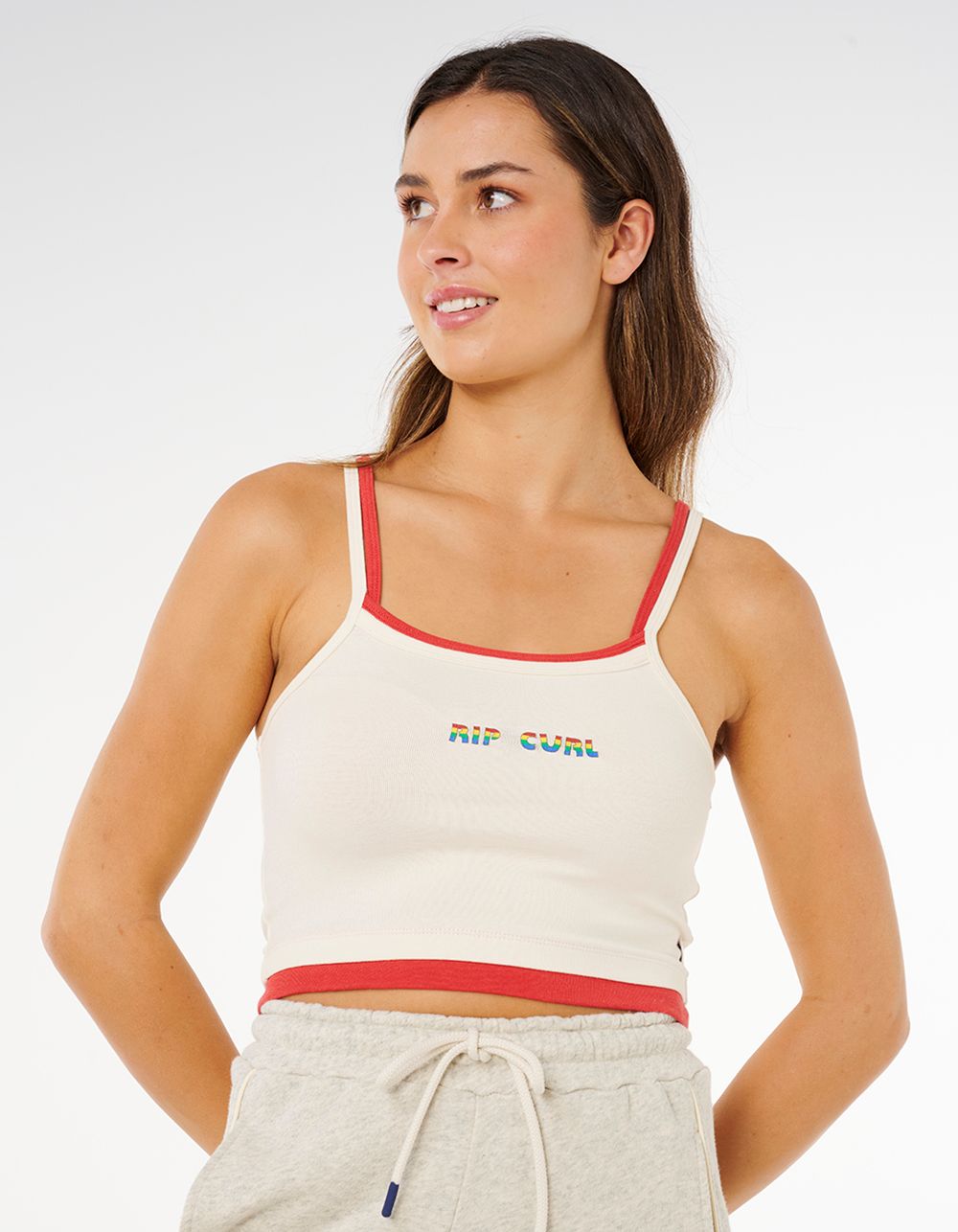 RIP CURL Surf Revival Layered Womens Tank Top - BONE