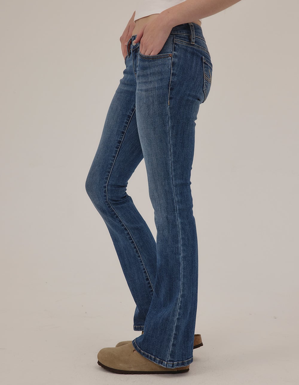 RSQ Womens Ultra Low Rise Bootcut Jeans - MEDIUM WASH