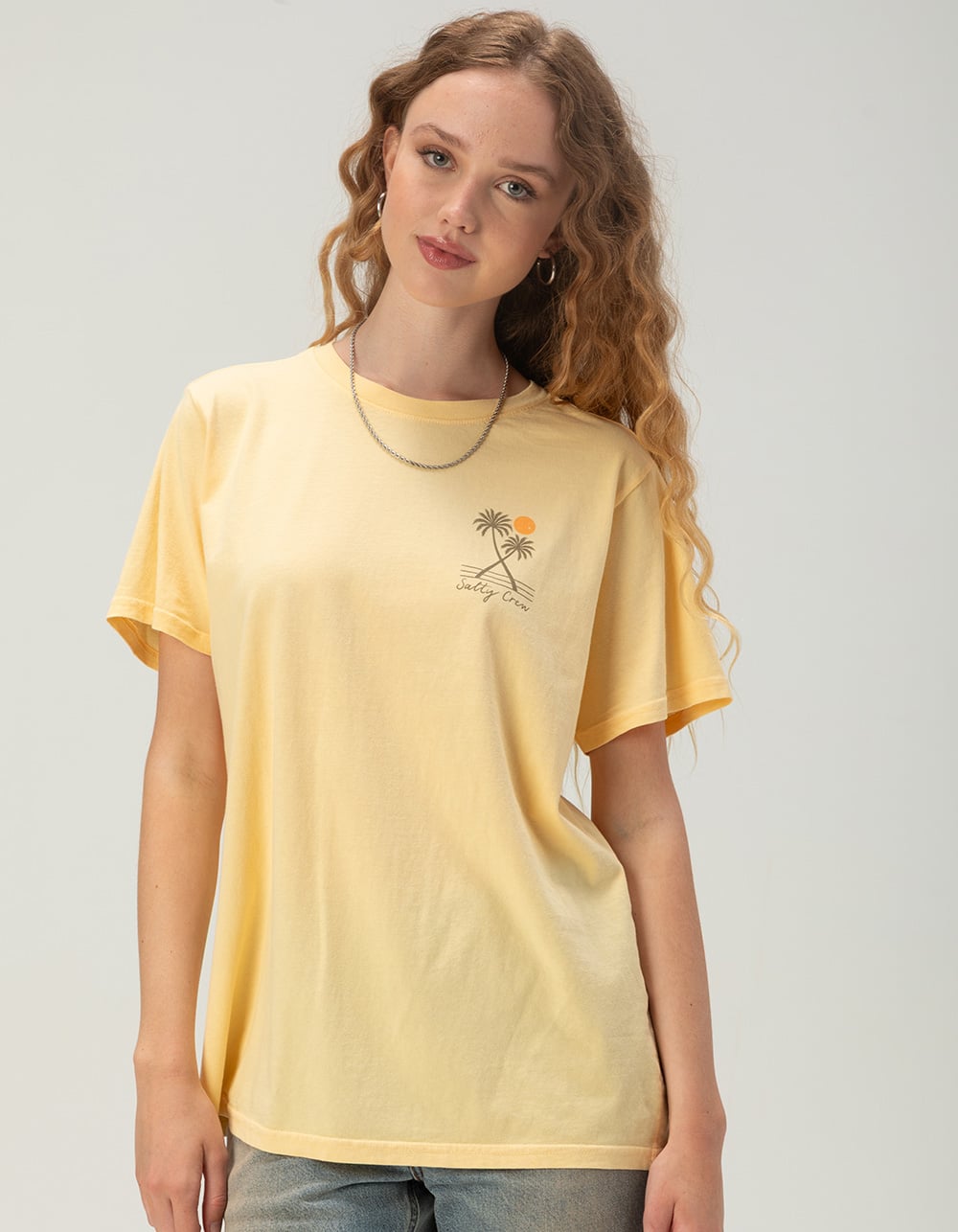 SALTY CREW Moon Wake Womens Boyfriend Tee - YELLOW