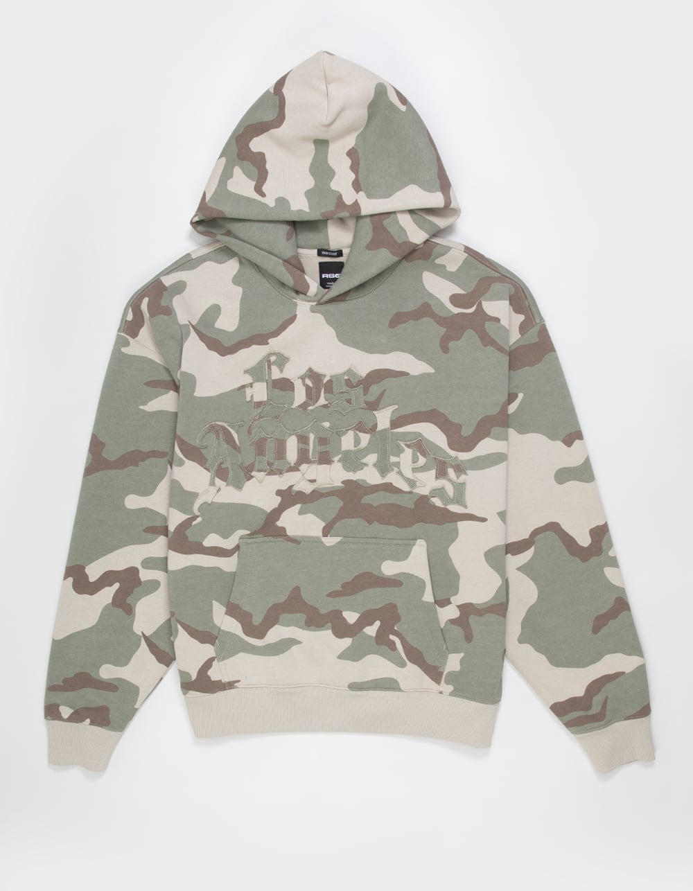 RSQ Mens Los Angeles CAMO Hoodie - GREEN