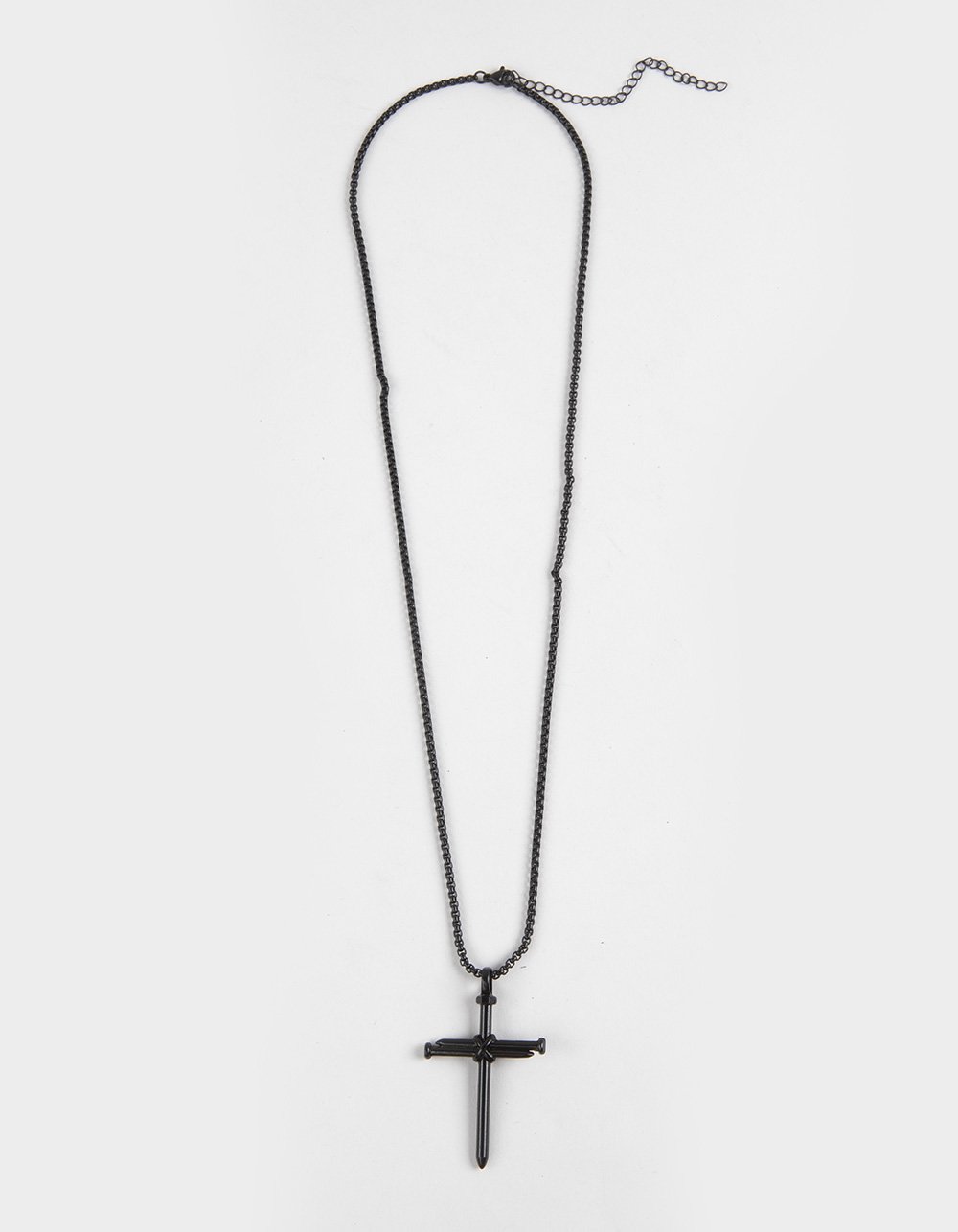 RSQ Cross Pendant Necklace - BLACK