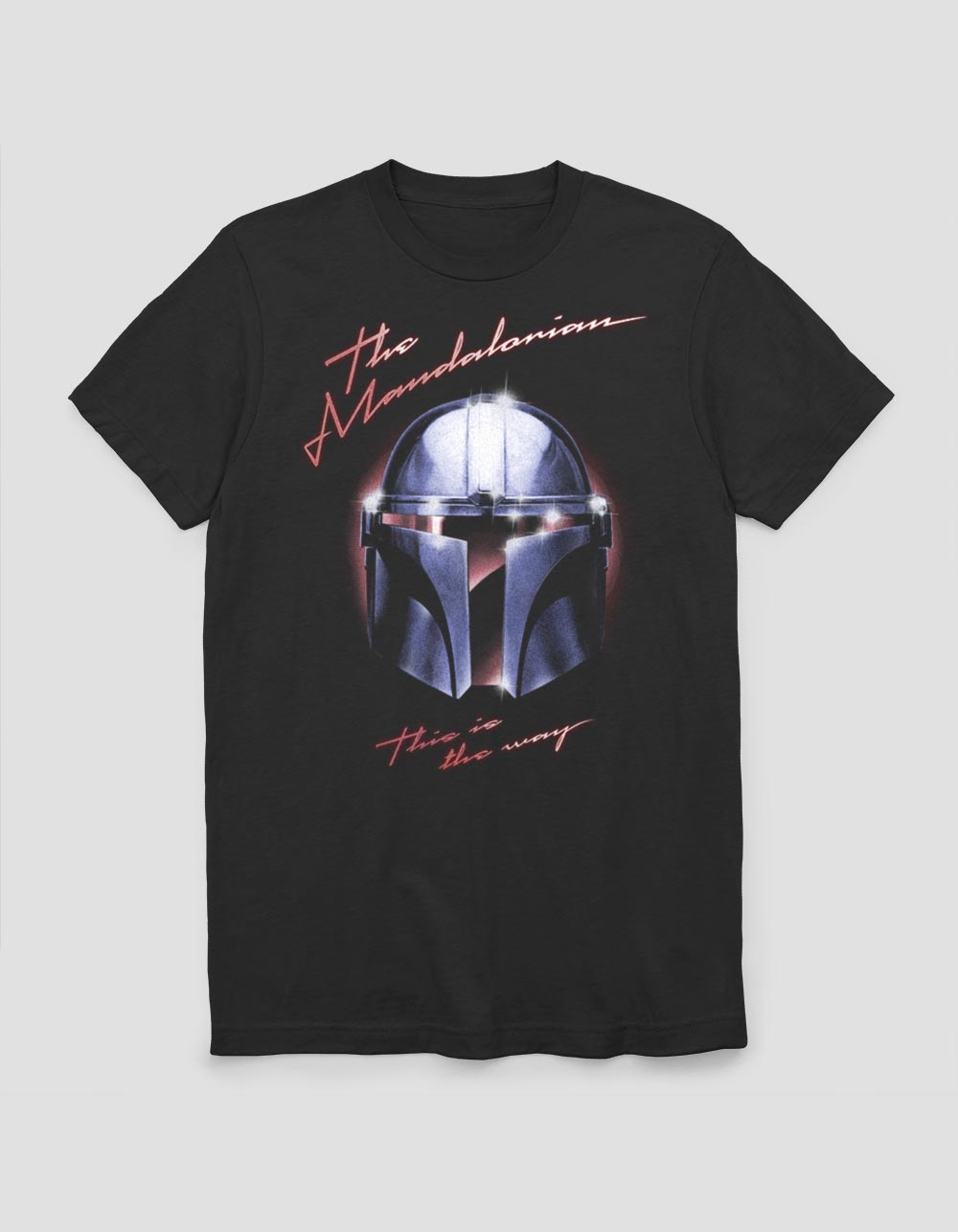 Star Wars The Mandalorian Helmet Reflection T-Shirt For Men - Officially Licensed Slim Fit Tee