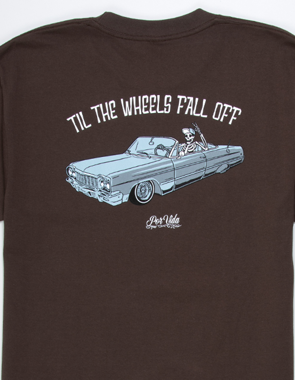 LAST CALL CO. Wheels Por Vida Mens Tee - BROWN