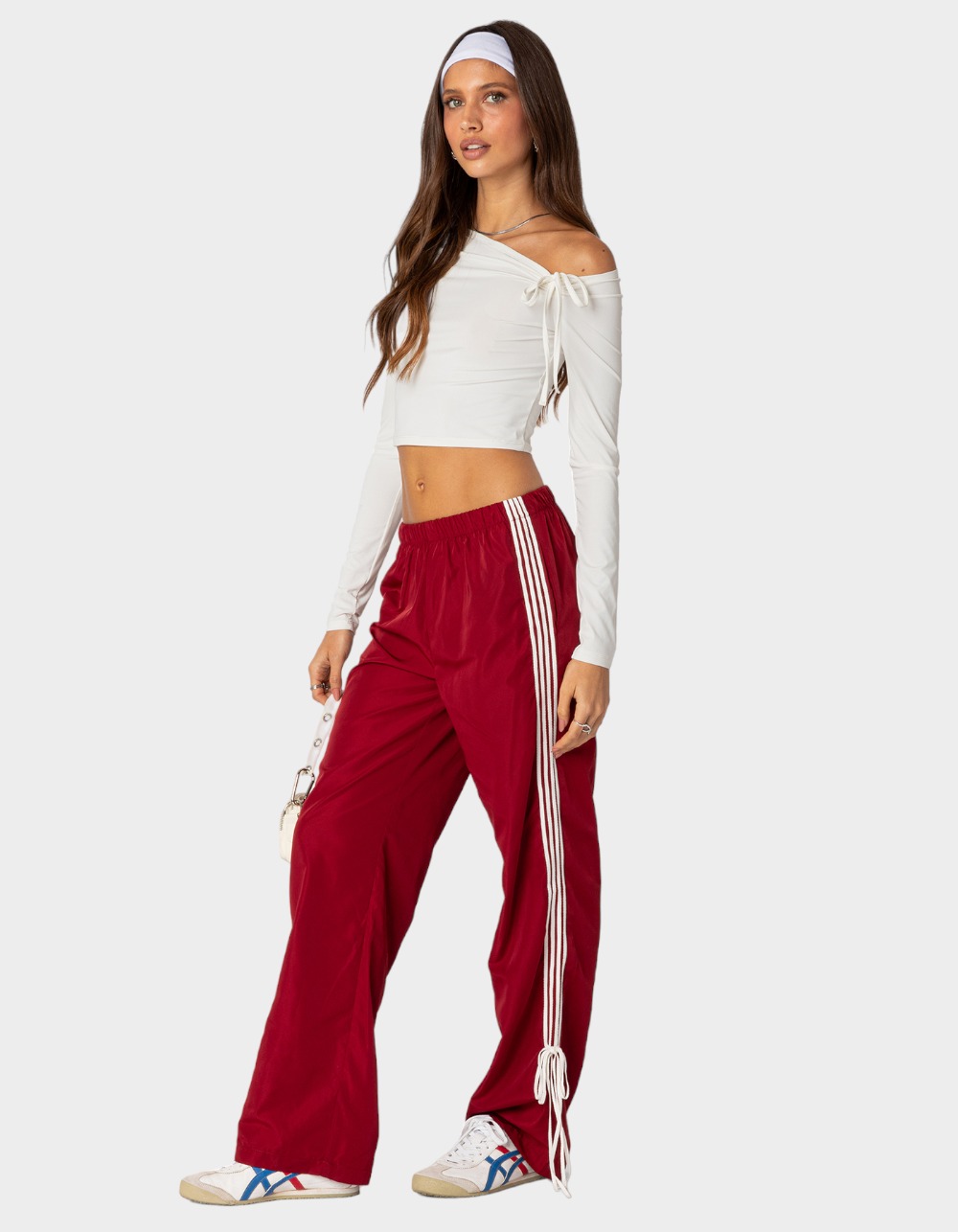 EDIKTED Remy Ribbon Womens Track Pants RED Tillys