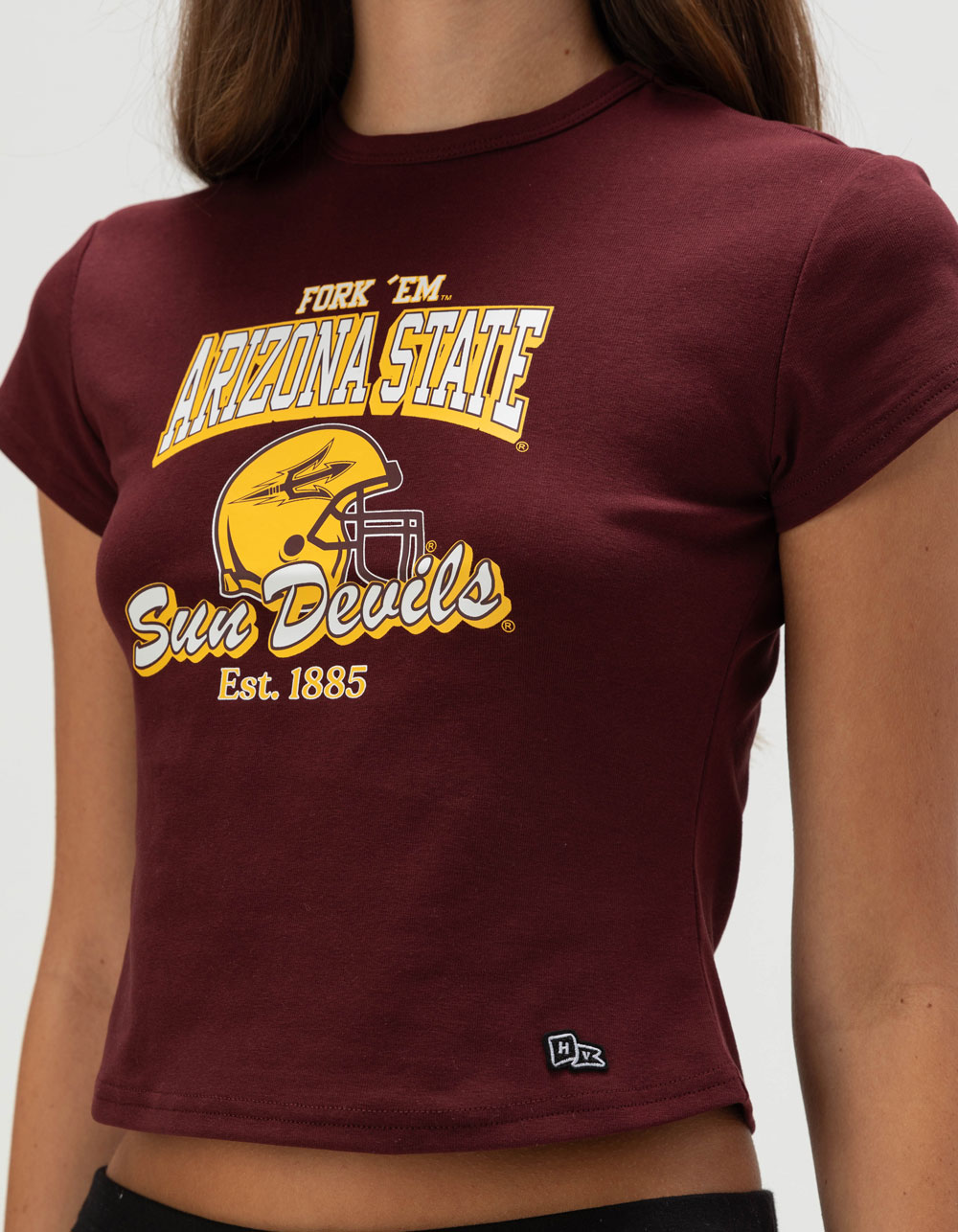 HYPE AND VICE Arizona State Womens Baby Tee - RED