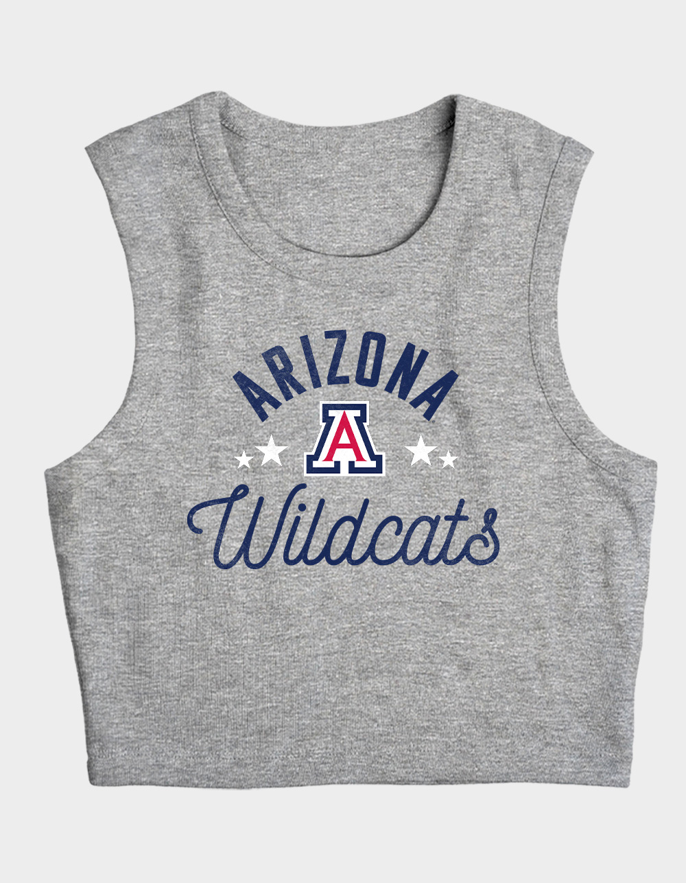 THE UNIVERSITY OF ARIZONA Wildcats Womens Cropped Tank Top - HEATHER GRAY