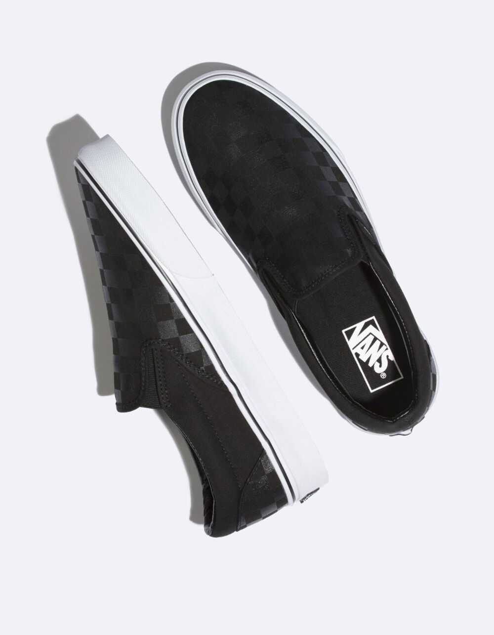 VANS Checkerboard Slip-On Black & Black Shoes image number 2