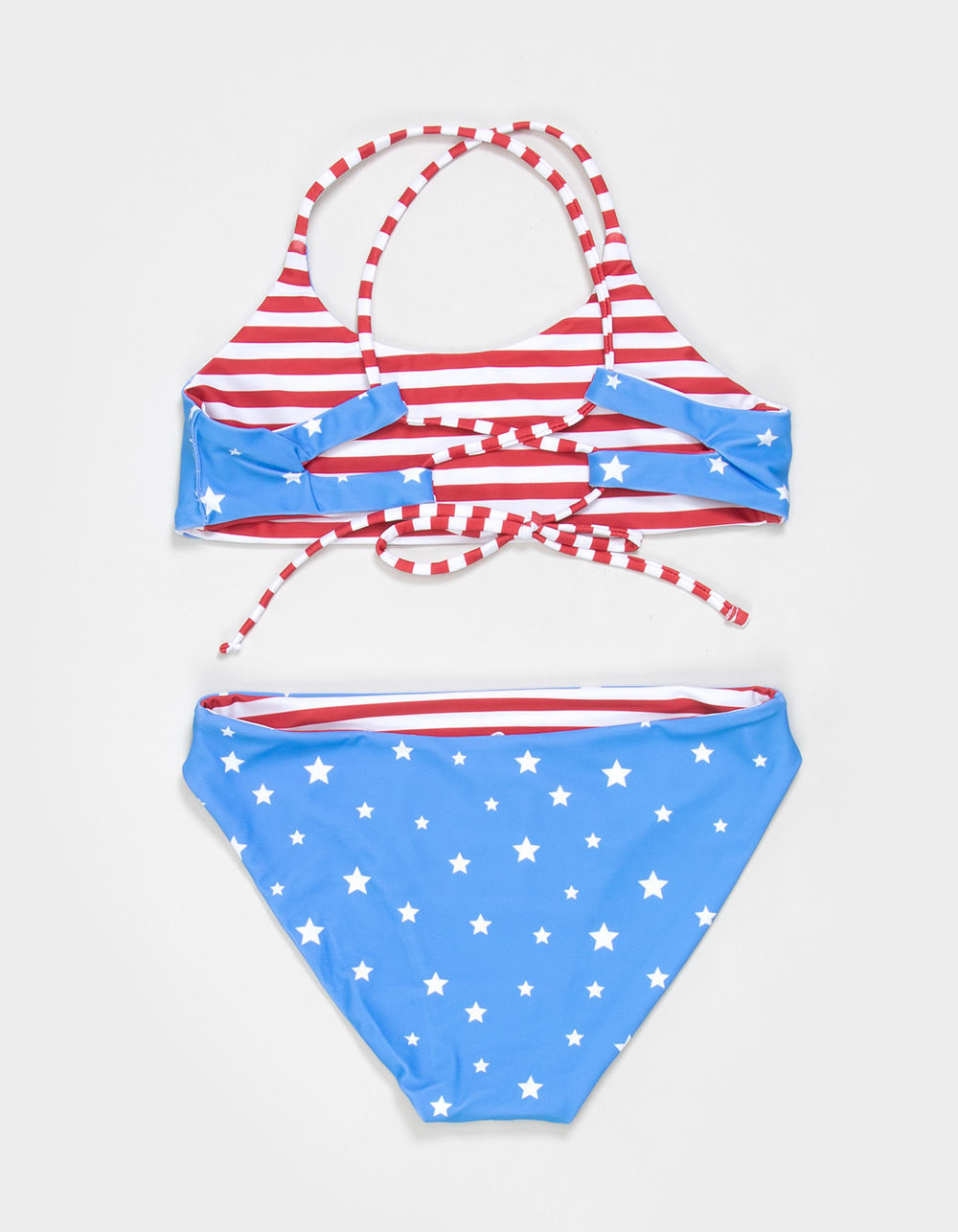 FEATHER 4 ARROW Waverly Girls Reversible Bralette Bikini Set - RED COMBO