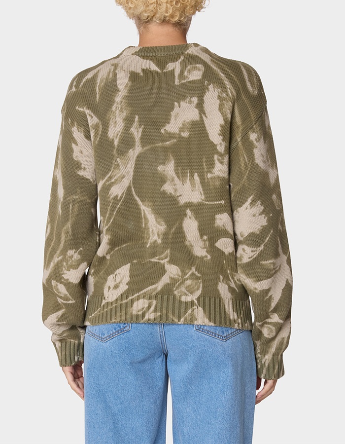 OBEY Leaves Womens Sweater - DK GREEN