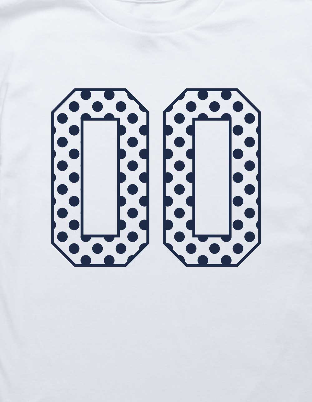 COLLEGIATE Double Zero Polka Dots Unisex Kids Tee - WHITE